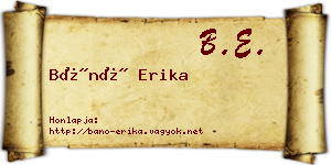 Bánó Erika névjegykártya