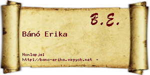 Bánó Erika névjegykártya